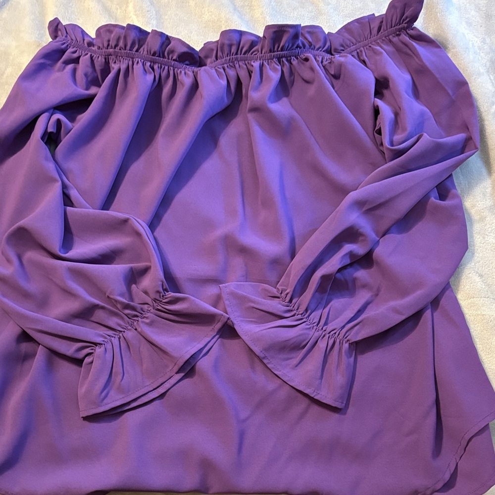 Purple Off-Shoulder Women's Tunic